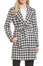 Women's Boss Cumarina Check Belted Check Coat R - Blue