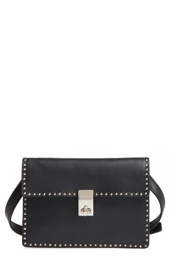 Women's Valentino Small Rockstud Leather Shoulder Bag -