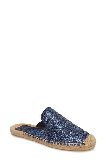 Women's Tory Burch Max Glitter Espadrille Mule M - Blue