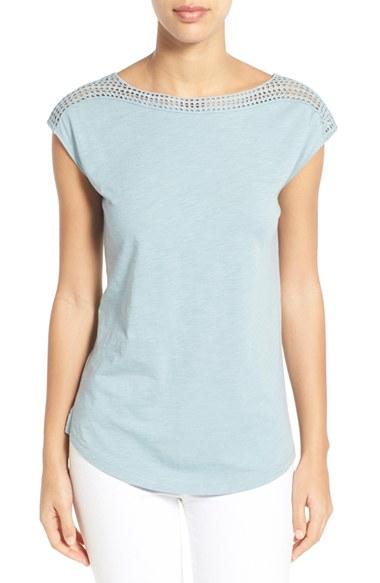 Women's Caslon Lace Shoulder Tee