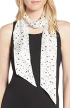 Women's Kate Spade New York Medium Night Sky Skinny Silk Scarf, Size - White