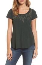 Women's Lucky Brand Embroidered Flower Tee