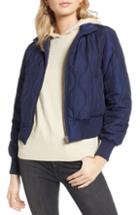 Women's Treasure & Bond Satin Crop Puffer Jacket, Size - Blue