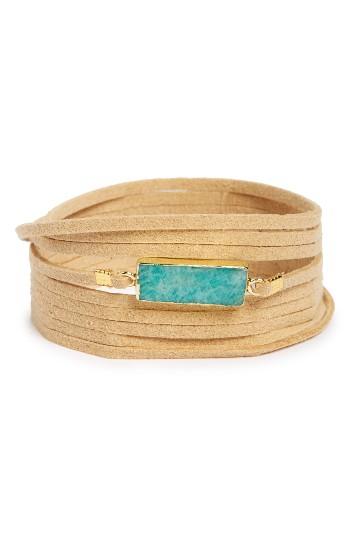 Women's Panacea Suede & Amazonite Wrap Bracelet