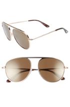 Women's Tom Ford 59mm Aviator Sunglasses - Shiny Rose Gold/ Roviex Mirror