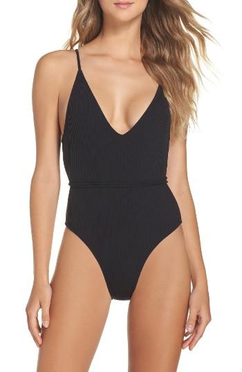 Women's Minimale Animale Tyler Ribbed One-piece Swimsuit - Black