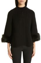 Women's Fendi Genuine Fox Fur Cuff Cashmere Sweater