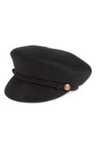 Women's Kitsch Woven Baker Boy Hat - Black