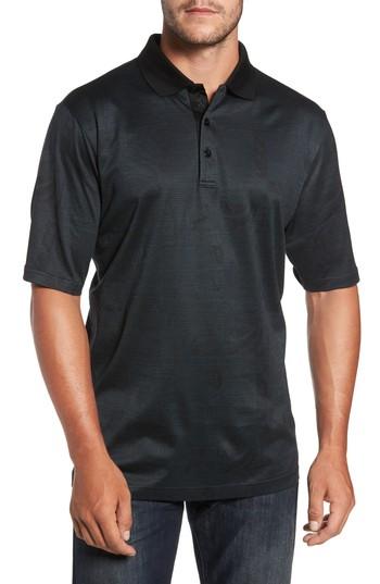 Men's Bugatchi Classic Fit Jacquard Polo, Size - Black