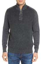 Men's Tommy Bahama 'coastal Shores' Quarter Zip Sweater, Size - Black