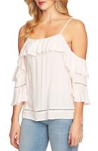 Women's Cece Cold Shoulder Ruffled Blouse, Size - Pink