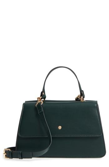 Sole Society Faux Leather Satchel - Burgundy
