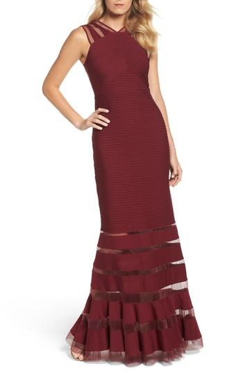 Women's Tadashi Shoji Mesh Inset Pintuck Dress