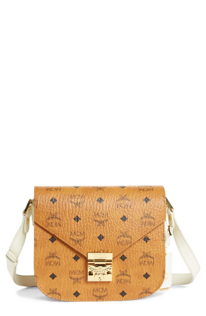 Mcm Small Visetos Coated Canvas Shoulder Bag - Brown