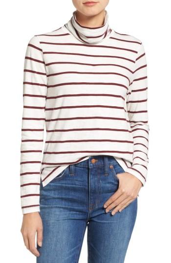 Women's Madewell Whisper Cotton Stripe Turtleneck Top