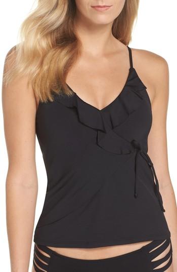 Women's Becca Color Code Wrap Tankini Top - Black