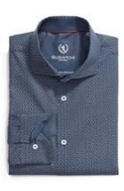 Men's Bugatchi Trim Fit Print Dress Shirt .5 - Black