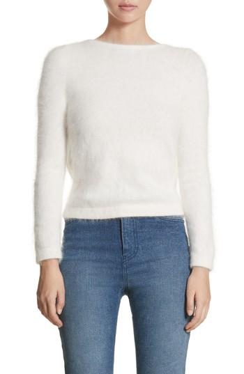Women's Brandon Maxwell Drape Back Angora Blend Sweater - Ivory