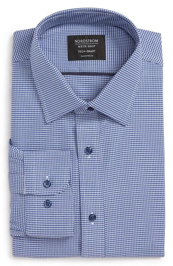 Men's Nordstrom Men's Shop Tech-smart Traditional Fit Stretch Solid Dress Shirt 32/33 - Blue