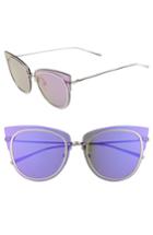 Women's Diff X Demi Lovato Demi 50mm Rimless Cat Eye Sunglasses - Light Gunmetal/ Purple