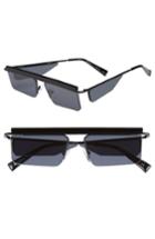 Women's Le Specs X Adam Selman The Flex 55mm Semi Rimless Sunglasses - Satin Black