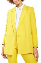 Women's Topshop Oversize Blazer Us (fits Like 0) - Yellow