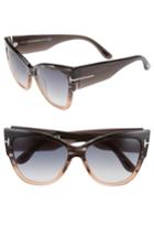 Women's Tom Ford Anoushka 57mm Gradient Cat Eye Sunglasses - Grey/ Peach/ Gradient Grey