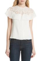 Women's Rebecca Taylor Pinwheel Silk & Cotton Top - White