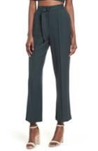 Women's Moon River Belted High Waist Pants - Green