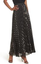 Women's Eliza J Metallic Detail Pleated Chiffon Maxi Skirt