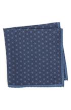 Men's Ted Baker London Starburst Geometric Silk Pocket Square, Size - Blue