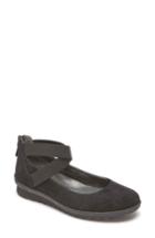 Women's Rockport Chenole Cross Strap Flat .5 M - Black