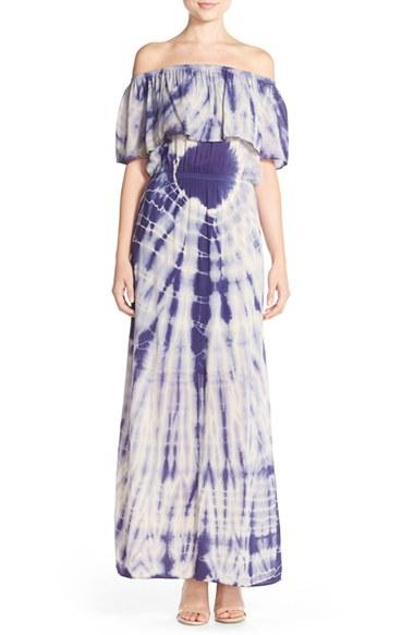 Women's Fraiche By J Tie Dye Off Shoulder Maxi Dress
