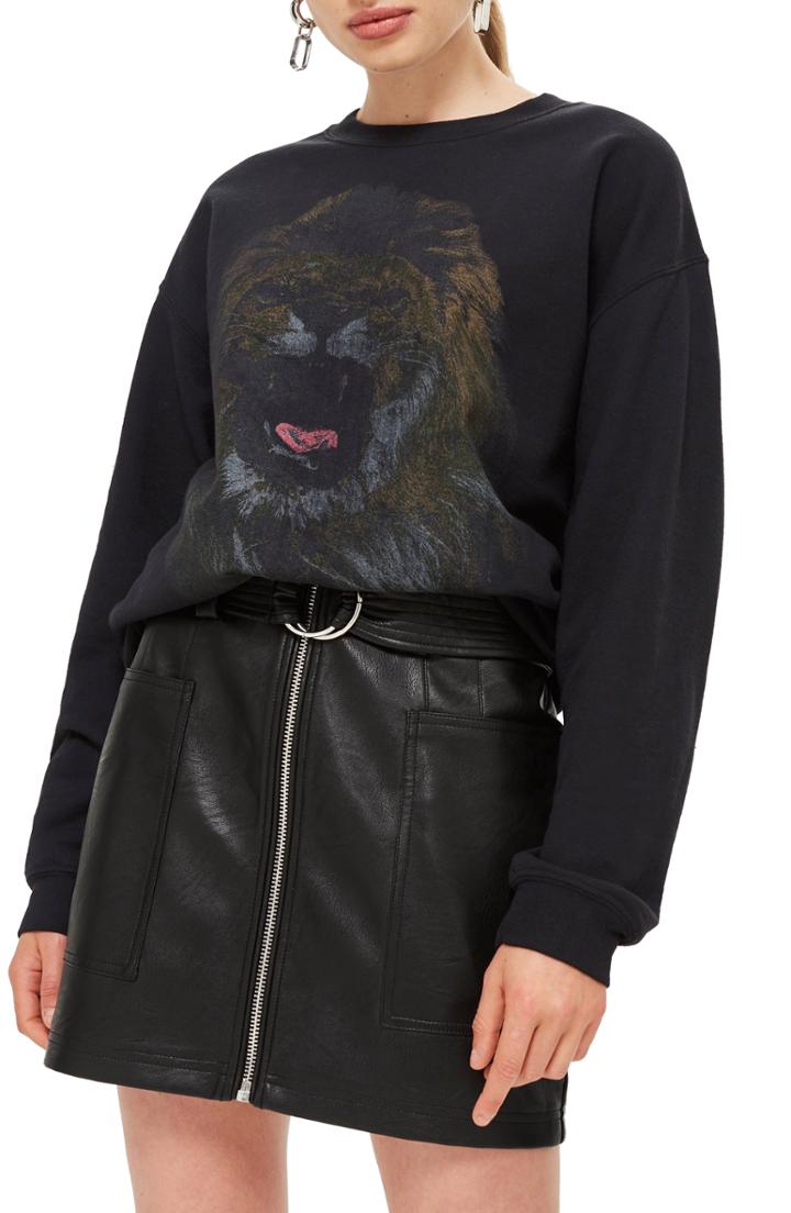 Women's Topshop Lion Sweatshirt