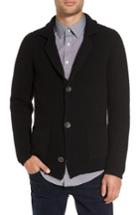 Men's Sand Trim Fit Knit Cardigan Jacket - Black