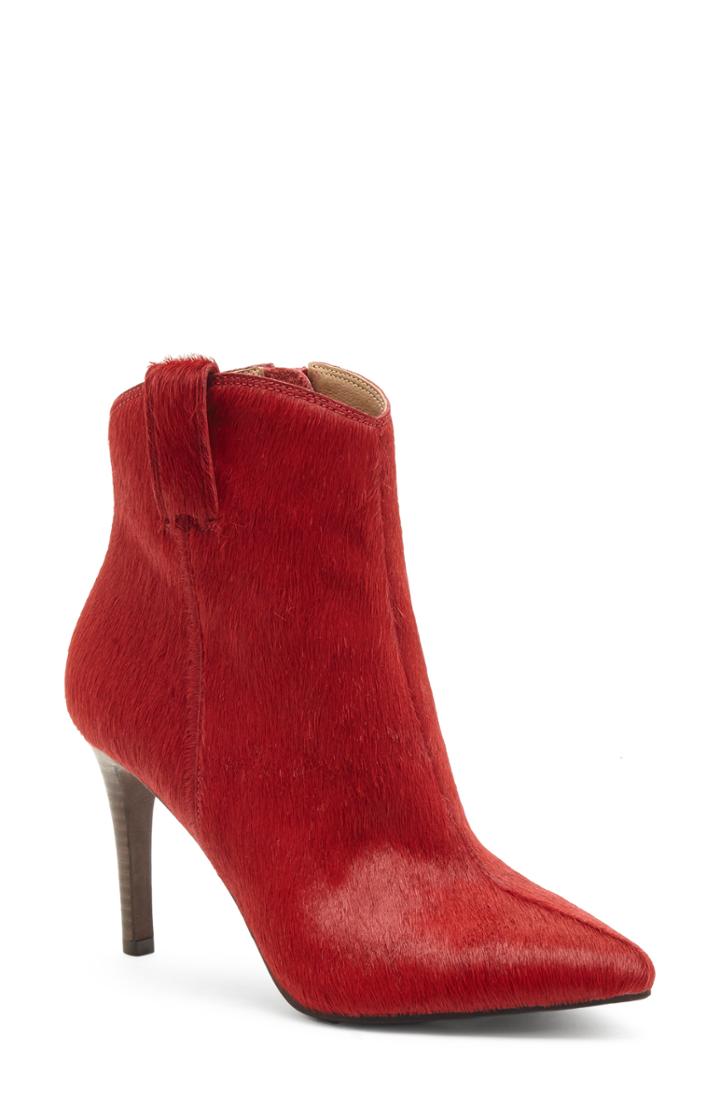 Women's Lucky Brand Torince Ii Genuine Calf Hair Bootie M - Red