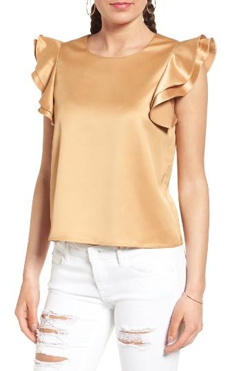 Women's Soprano Ruffle Sleeve Satin Blouse