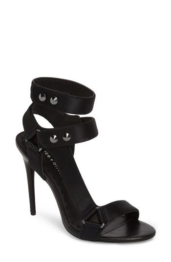 Women's Alice + Olivia Tamryn Studded Ankle Strap Sandal M - Black