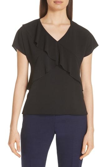 Women's Boss Inona Ruffled Top - Black