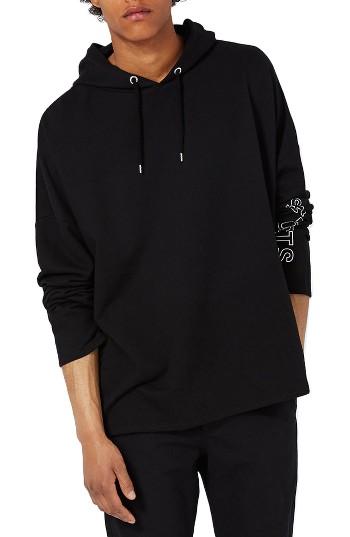 Men's Topman Extreme Oversize Hoodie, Size - Black
