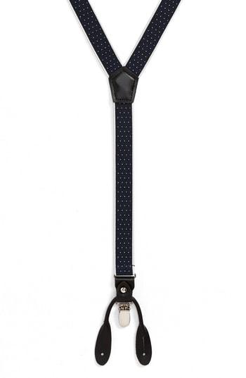Men's Nordstrom Men's Shop Border Dot Suspenders, Size - Black