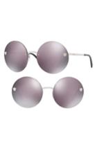 Women's Versace Medusa Logo 59mm Large Round Sunglasses - Pink/ Blue Mirror