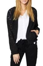 Women's Sanctuary In Bloom Eyelet Bomber Jacket - Black
