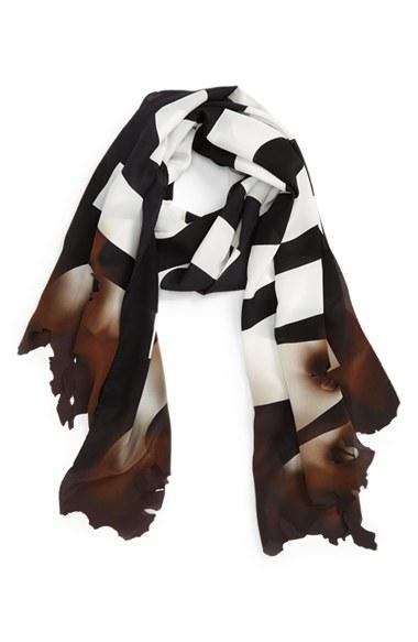 Women's Moschino 'burn' Logo Silk Scarf