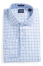 Men's John W. Nordstrom Trim Fit Check Dress Shirt 34/35 - Blue