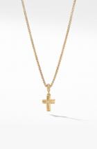 Women's David Yurman Cross Pendant In 18k Yellow Gold With Diamonds