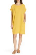 Women's Eileen Fisher Textured Organic Cotton Shirt Dress, Size - Yellow