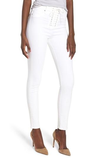 Women's Hudson Jeans Bullocks Lace-up High Waist Super Skinny Jeans - White