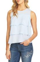 Women's Cece Tiered Ruffle Crepe Top - Blue