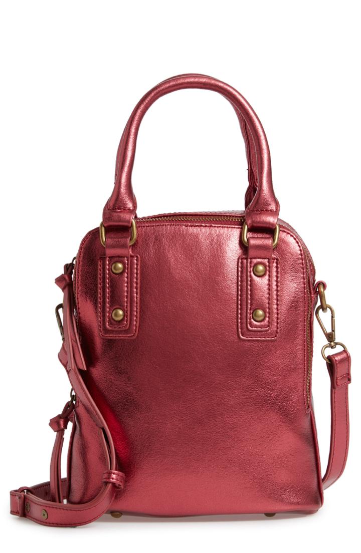 Malibu Skye Triple Compartment Faux Leather Satchel - Red